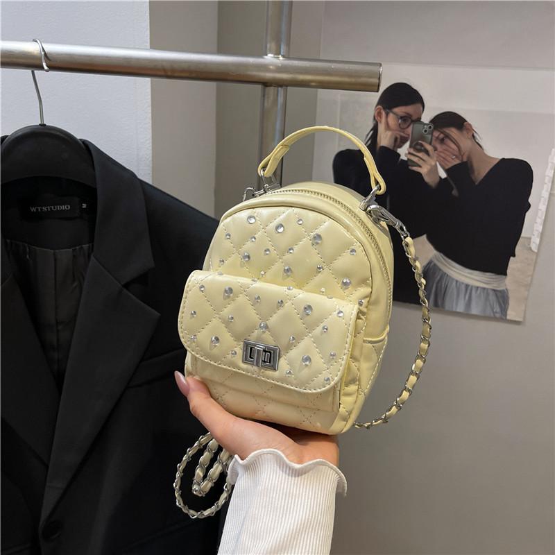 Exquisite mini backpack bag women's new fashion diamond chain bag versatile travel small backpack