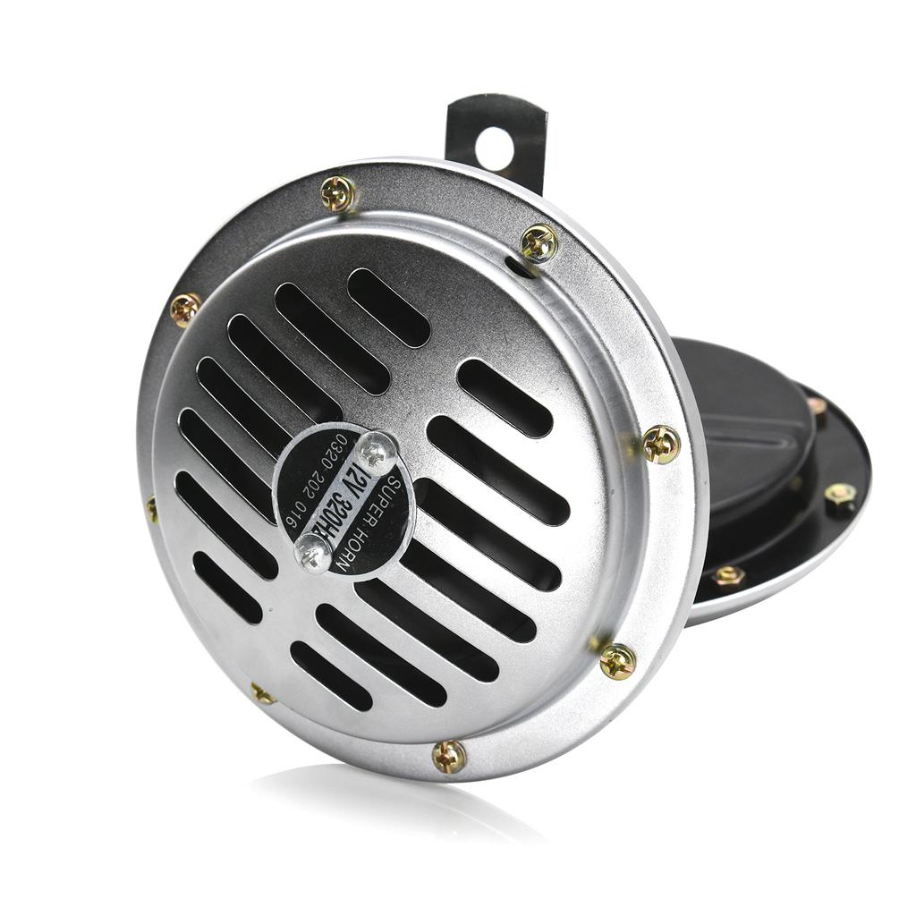 12V Motorradhupe Chrom Rund Schlitzgitter Auto Hupe Abdeckung Lautsprecher Hupen Fahrrad 320Hz 240Hz Passend für Honda für Fahrzeuge Autos