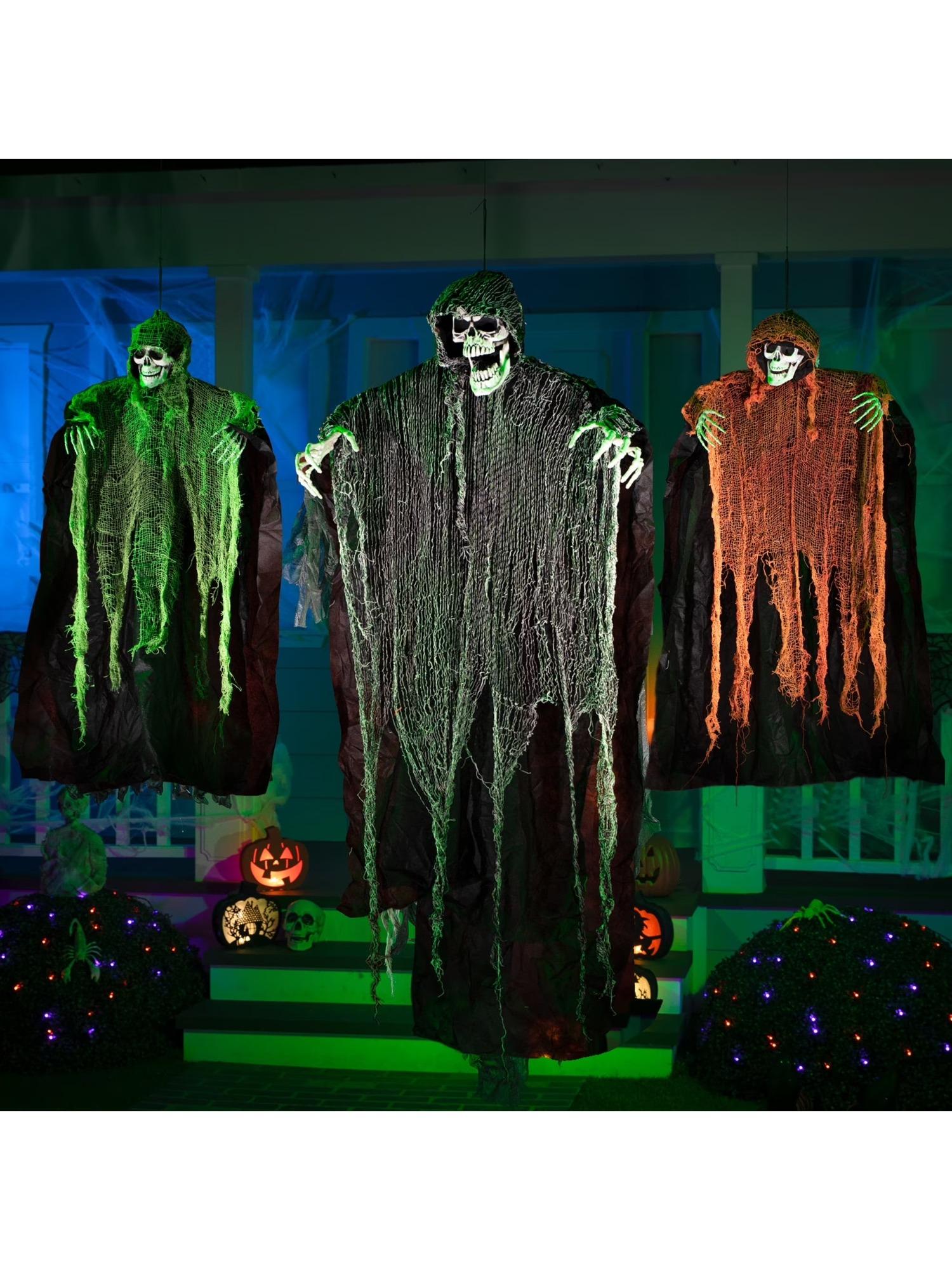 

Joyfy 3 Pack Halloween Hanging Ghosts Scary Skeleton Ghosts Grim Reapers for Halloween Indoor Outdoor Yard Decorations