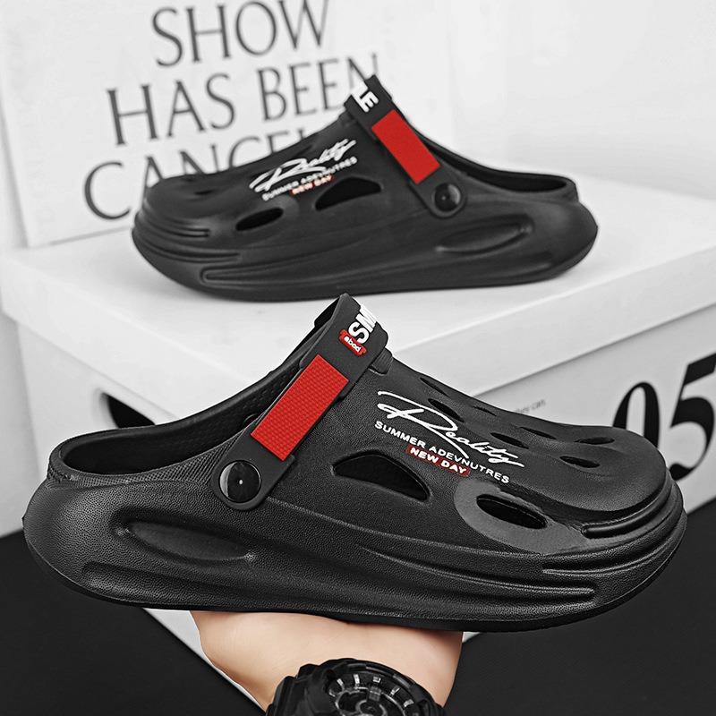 Summer Cave Shoes Fashion Wear Resistant Sandals, Thick Bottom Beach Men's Slippers Outer Wear