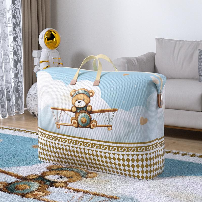 

Packing Bag with A Rose Pattern Design, Ideal for Moving and Organizing Items. This Storage Bag Is Perfect for Quilts, Clothes, and Blankets S синій