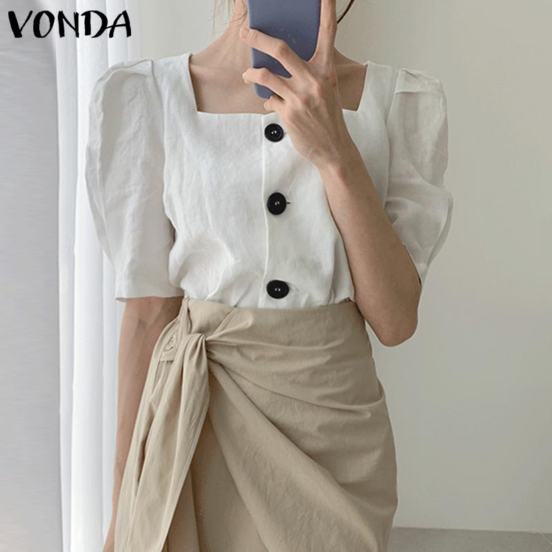 

Летние женские топы VONDA с ​​квадратным вырезом и пышными рукавами
