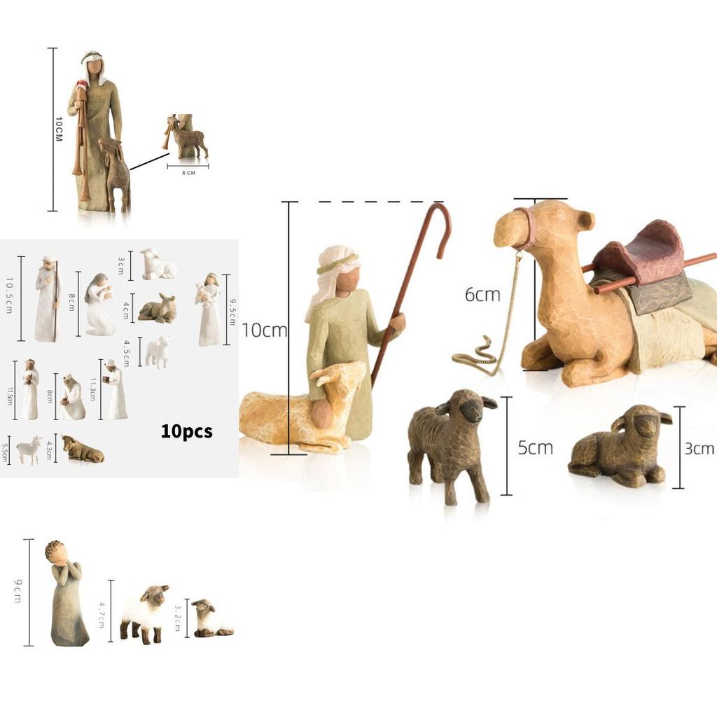 Resin Christmas Scene Gift Set With Manger And Angel For Seasonal Gift Giving