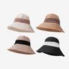 Cotton Linen Lightweight Breathable Fisherman Hat Women's Summer Color-Matching Pleated Sunshade Hat