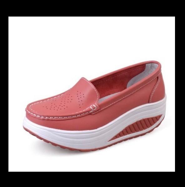 Rocking Shoes Spring and Autumn Nurse White Wedge Heel Muffin Single Shoes Student Travel Shoes Black
