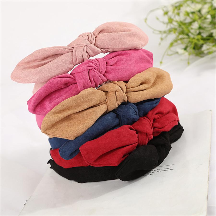 New Rabbit Ears Headband Hoop Wide Colorful Ladies Bow Elegant Party Daily Life Accessories Girls Hairstyle Tools Hair Care