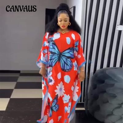 Plus Size Women's Loose Printed Chiffon Dress
