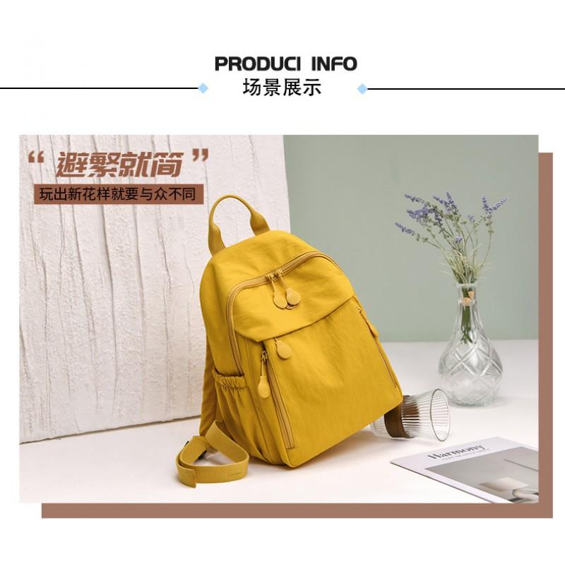 Nylon Women's Backpack Simple All-matching Casual Fashionable Small Bag Canvas Travel Student Schoolbag Mother