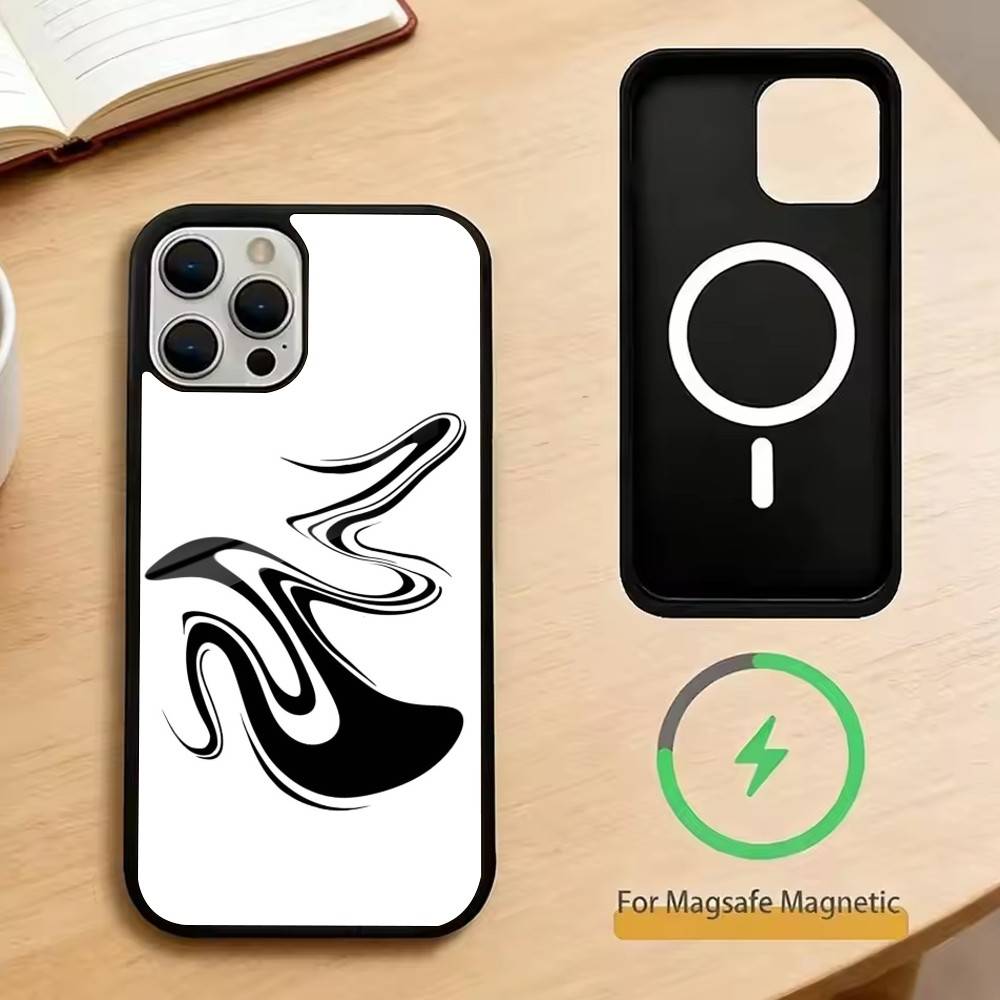 

Abstract wavy line art design Phone Case For iPhone17,16,15,14,13,12,11 Plus,Pro Magnetic with Magsafe Wireless Charging iPhone17Air