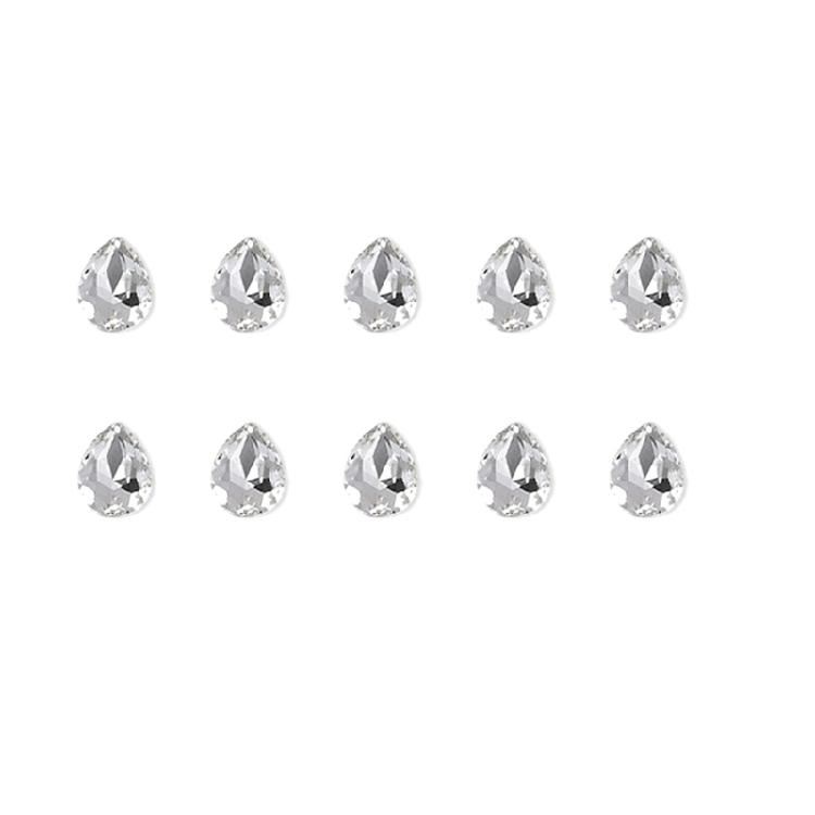 10x Irregular Shape Nail Charms Nail Rhinestones Clear Nail Crystal Gems Charms