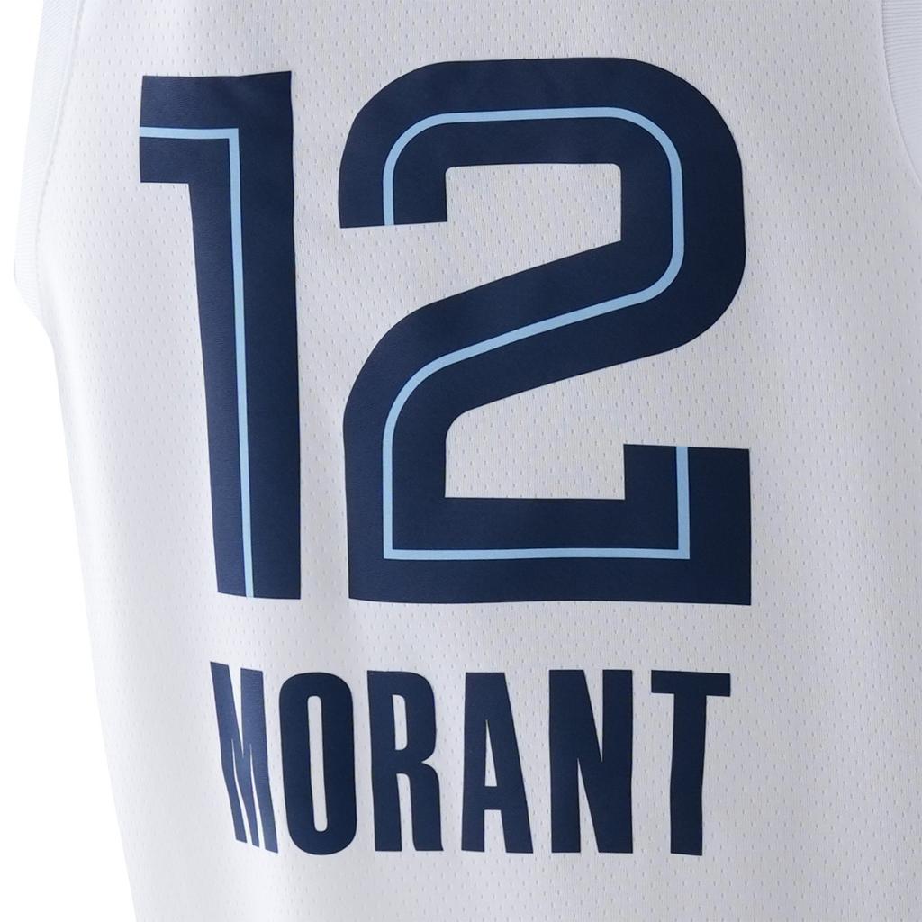 Nike NBA Retro Sports Breathable Fan Edition 21-22 Season Grizzlies Morant 12 Basketball Jersey Men jersey White CW3596-100