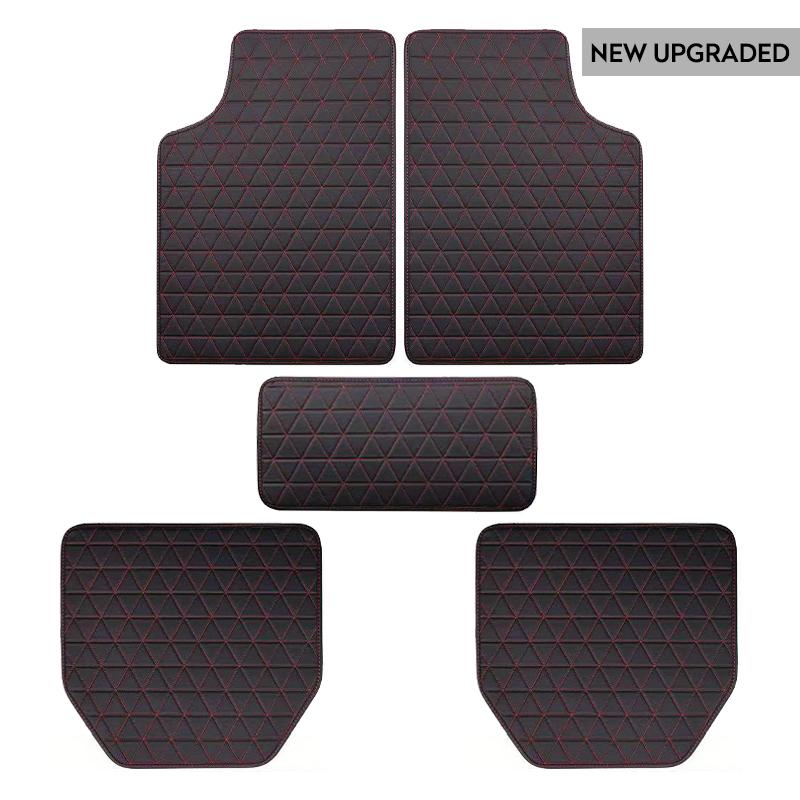 5PCS Universal PU Leather Car Floor Mats Front Rear Full Set Car Carpet Waterproof Auto Foot Pad Car Accessories Interior
