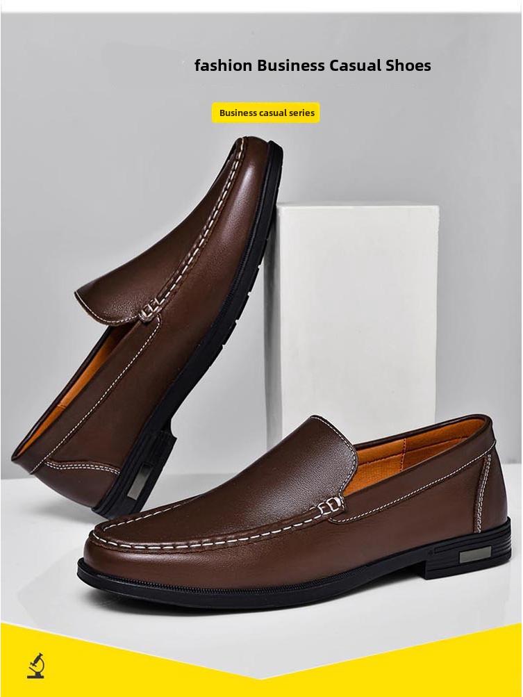 Herren Atmungsaktive Weiche Leder Slipper, Slip-On, Größen 37-46, Ideal für Mittelalte und Ältere