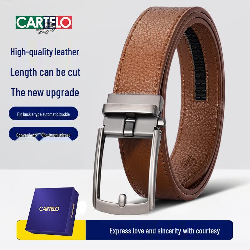 

CARTELO Men s Genuine Leather Automatic Buckle Belt 120cm