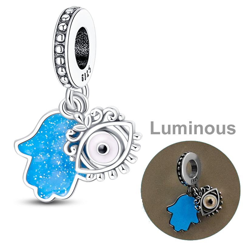 Genuine copper Colorful Luminous Charm Bead Charms Bead Shell Turtle Butterfly Star Shape Dangle Accessories Bracelets Do It Yourself Jewellery Markin