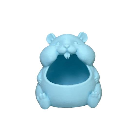 

Hamster Bowl Ornament Cute Hamster Shape Large Capacity Storage Box Home Furnishings for Candy Snacks Jewelry синий