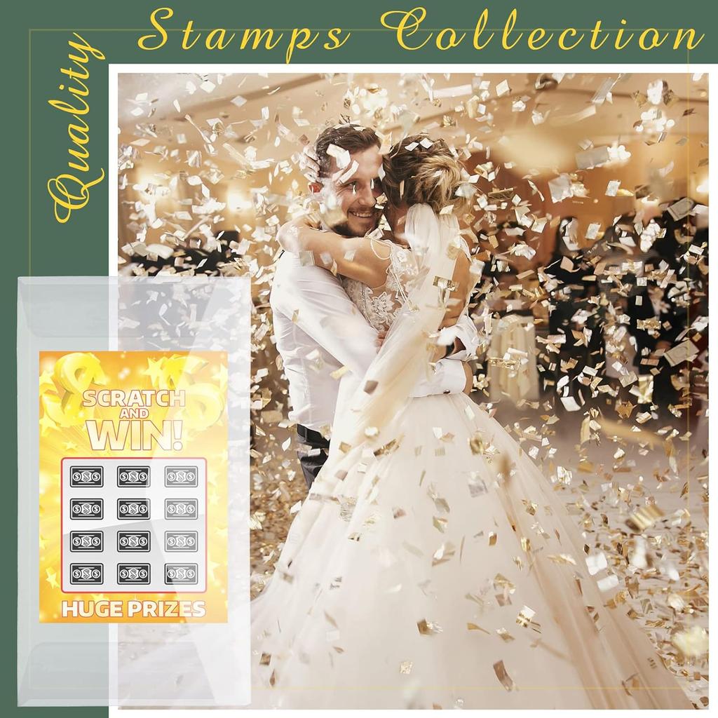 Eersida Glassine Envelopes 2.5x4.25 Inch Glassine Mini Lotto Lottery Ticket Holders Wedding Guest Favor Tissue Seed Envelope Holder for Scratch Stamp