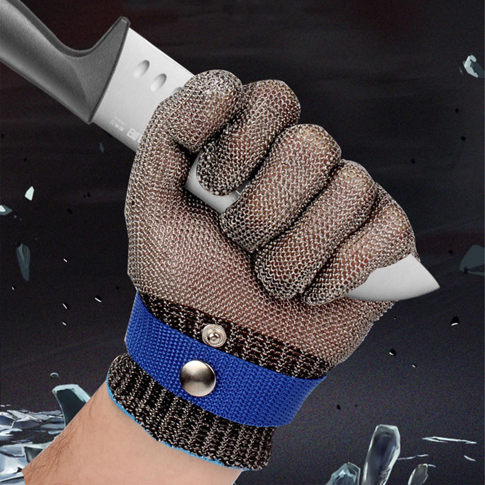 

2 шт. Рабочие перчатки с защитой от порезов, из нержавеющей стали, износостойкие, с защитой от коррозии, от порезов