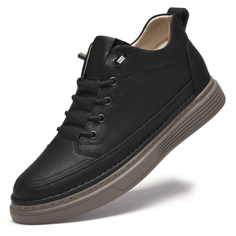 

Men s and Women s Wear-resistant Autumn and Winter Leather Shoes with Inner Height-increasing Sports Shoes 37 чорний