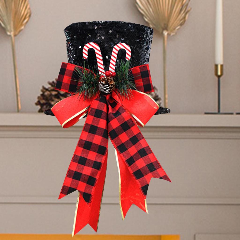 Candy Cane Tree Topper Sequins Candy Decorations Christmas Tree Top Hat For Indoor Outdoor Home Living Room Nursery