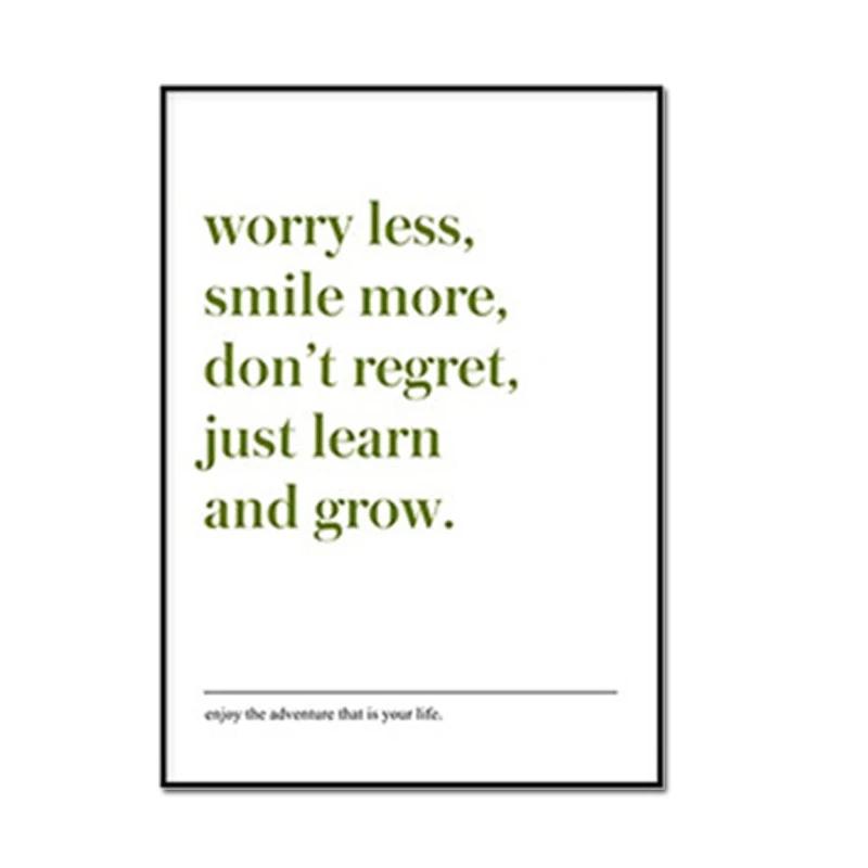 Nordic Style Motivational Quote Text Letters Print Art Canvas Poster for Living Room Decoration Home Wall Decor Picture