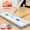 Chenille Rotatable Flat Mop with Built-in Liquid Dispenser, Dual-Use for Dry & Wet Cleaning, No-Rinse Design.