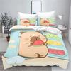 Cartoon Capybara 3D Printed Bedding Set Children's Duvet Cover Pillow Case Set Anime Polyester Cute Cartoon Home Decoration