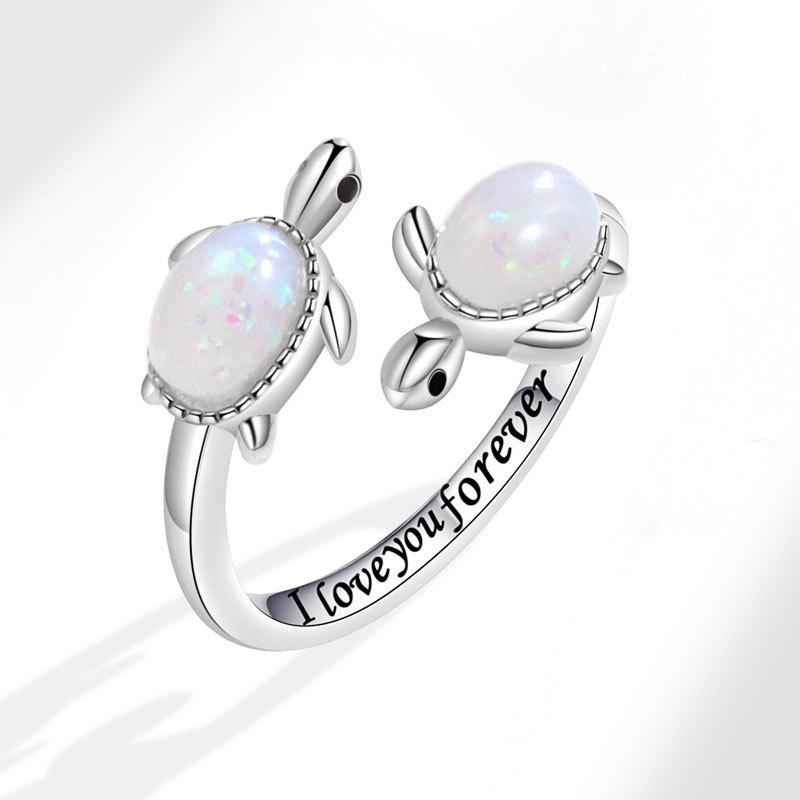 

Stylish Turtle Adjustable Ring Fashionable Open Band Jewelry Unique Holiday Gift For Women Trendy Accessory opening adjustable белого золота