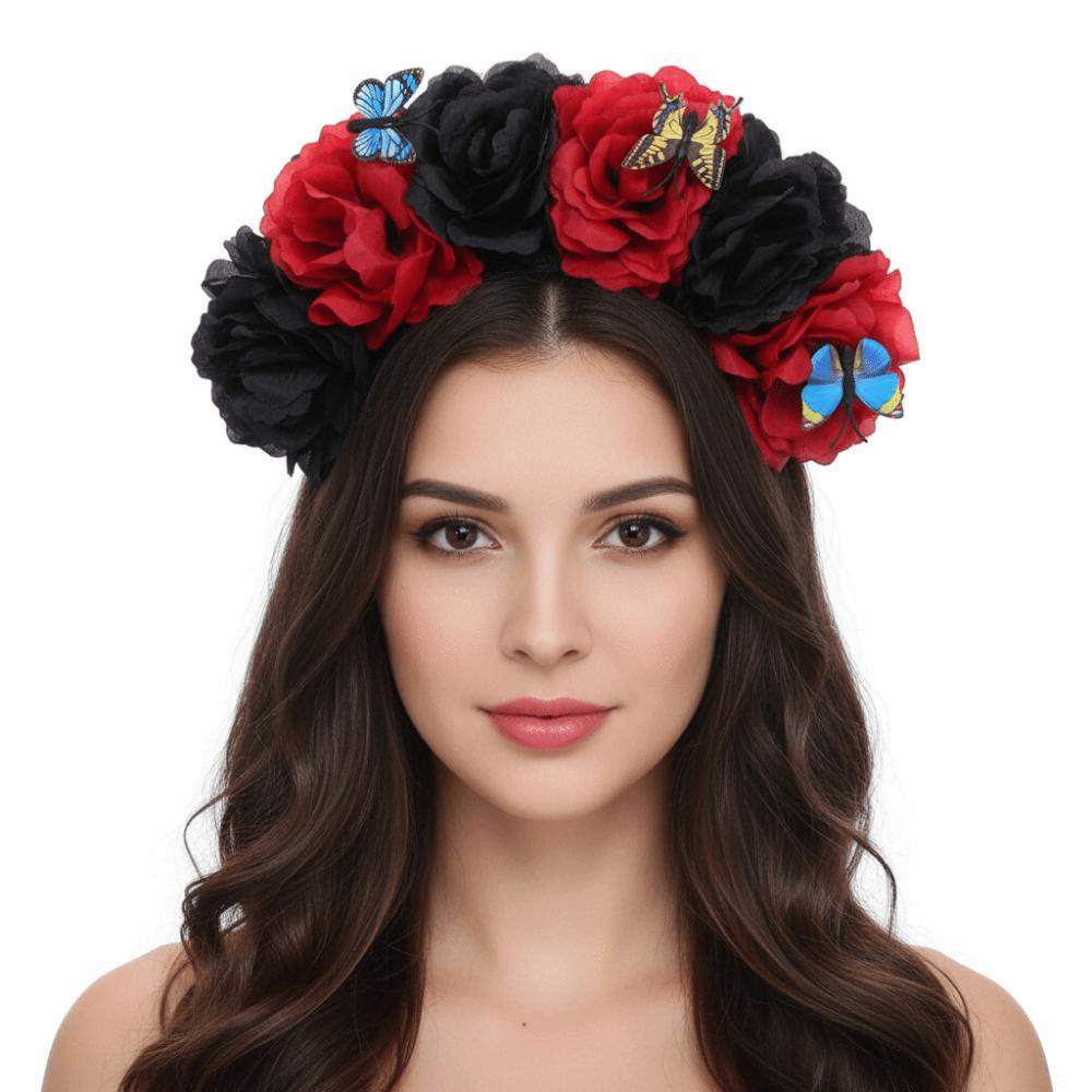 Lightweight Artificial Camellia Headband Comfortable Fabric Headband Halloween