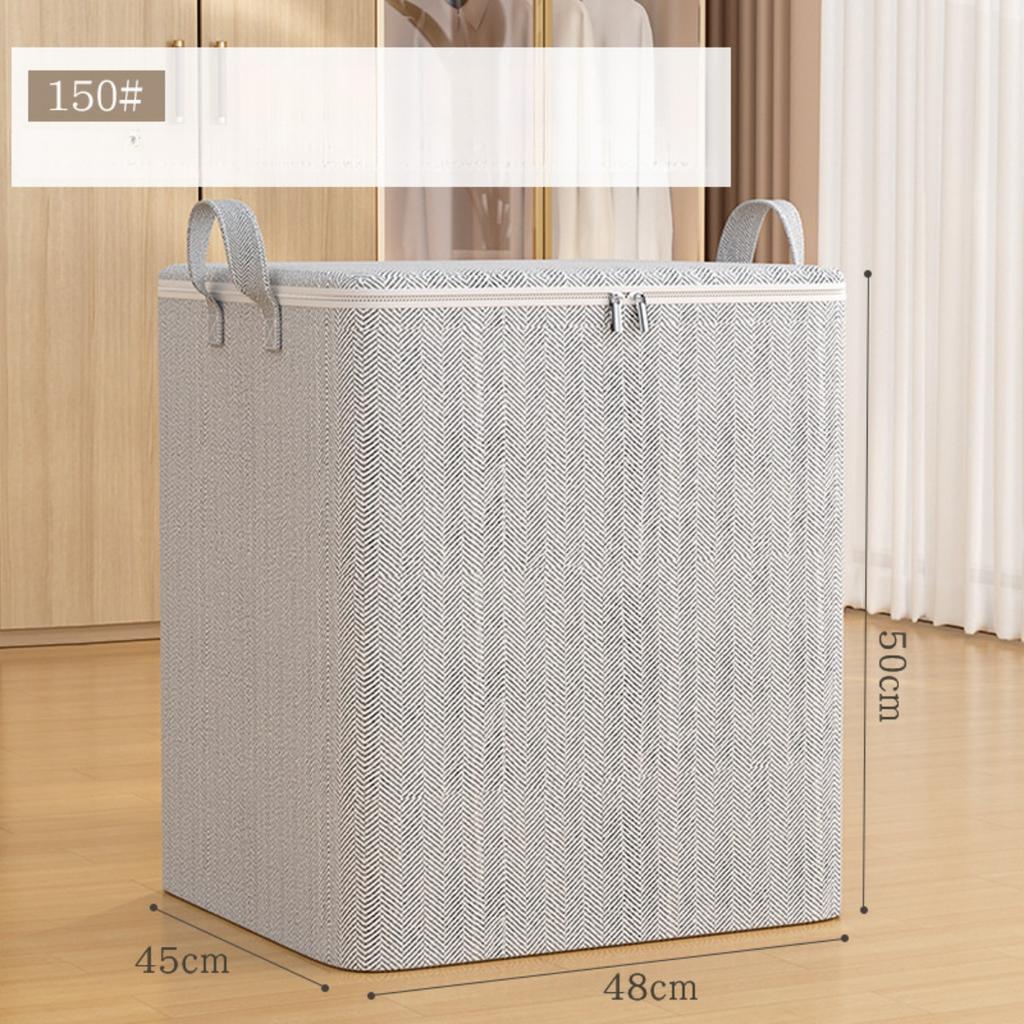 1 Velká krytá úložná taška, Odolná, Může uskladnit oblečení, deky, ložní prádlo, Organizér šetřící místo, Třídění a skladování oblečení