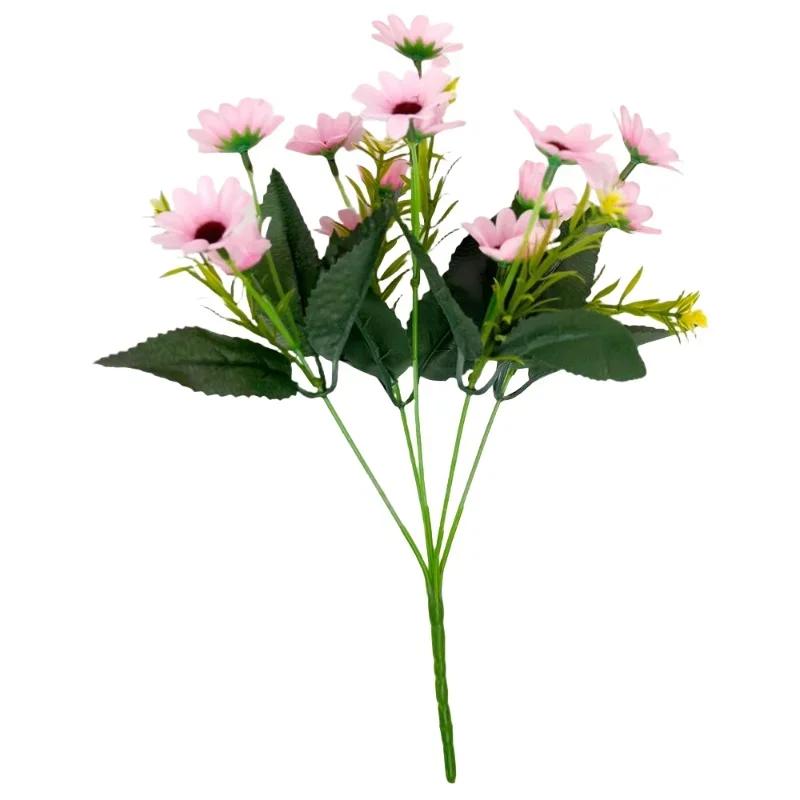Artificial Daisies Real Touch Plastic Wildflowers Wedding Bridal Bouquet Tabletop Floral Arrangement Faux Daisy Home Decoration