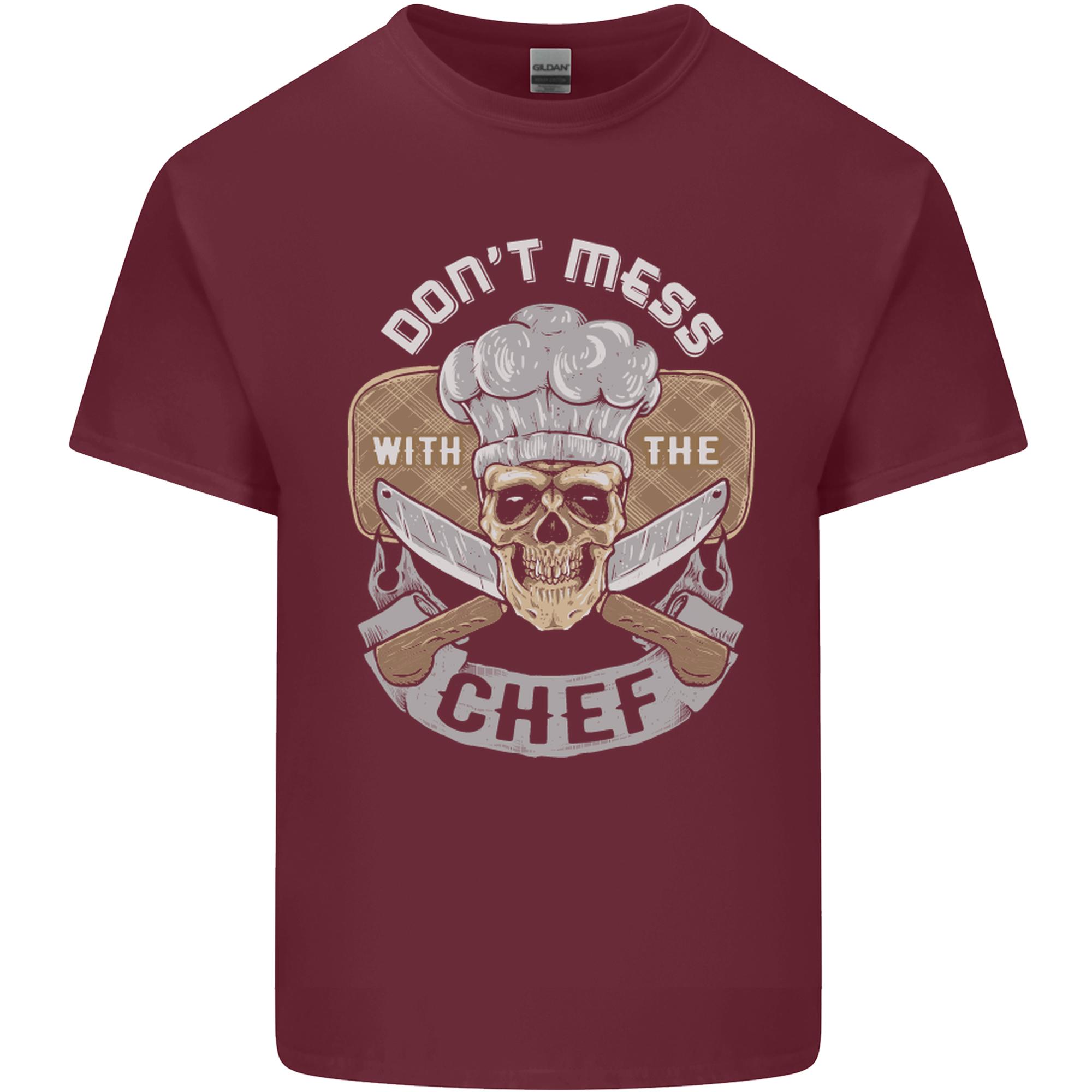 Dont Mess With the Chef Cooking Skull Unisexs Light Cotton TShirt S