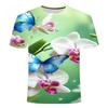 Summer New Beautiful Flower Pattern 3D Printed T-shirt Trendy Fashion and Versatile Short Sleeve for Primary and Secondary School Students