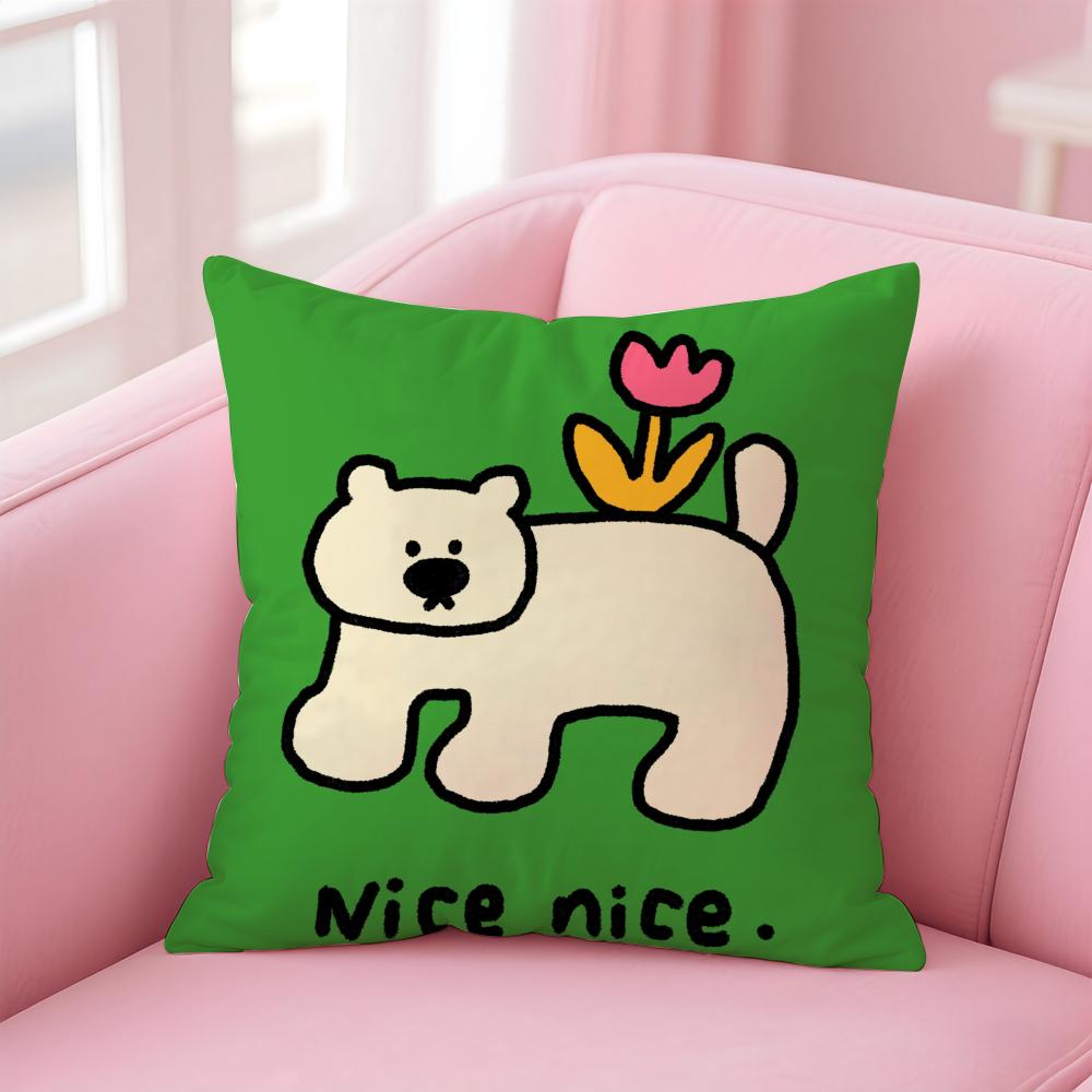 Happy D-Dog Cushion Cover Comfortable Reversible Pillow Cover Ideal for Car Sofa Bedroom & Beyond