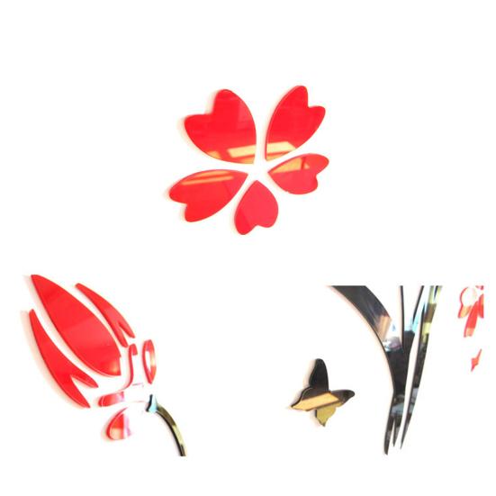 3D Plum Blossom Vase Wall Sticker Living Room TV Background Decal Mural Decor