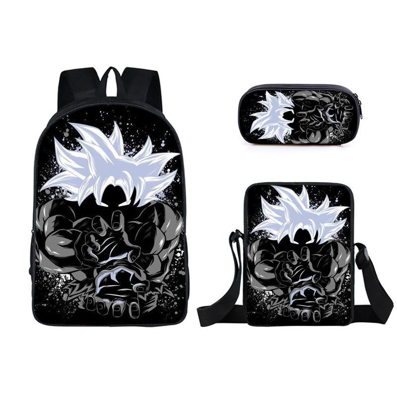 Animation seven dragon ball backpack, primary and secondary school schoolbag, satchel, shoulder bag, pencil case three-piece set