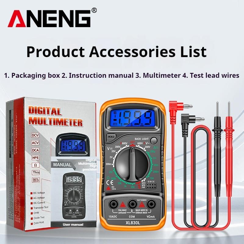 ANENG XL830L Digital Multimeter Ammeter Multimetro Tester Meter Tools hFE Triode Ohm NCV Diode Smart Voltage AC/DC Resistance
