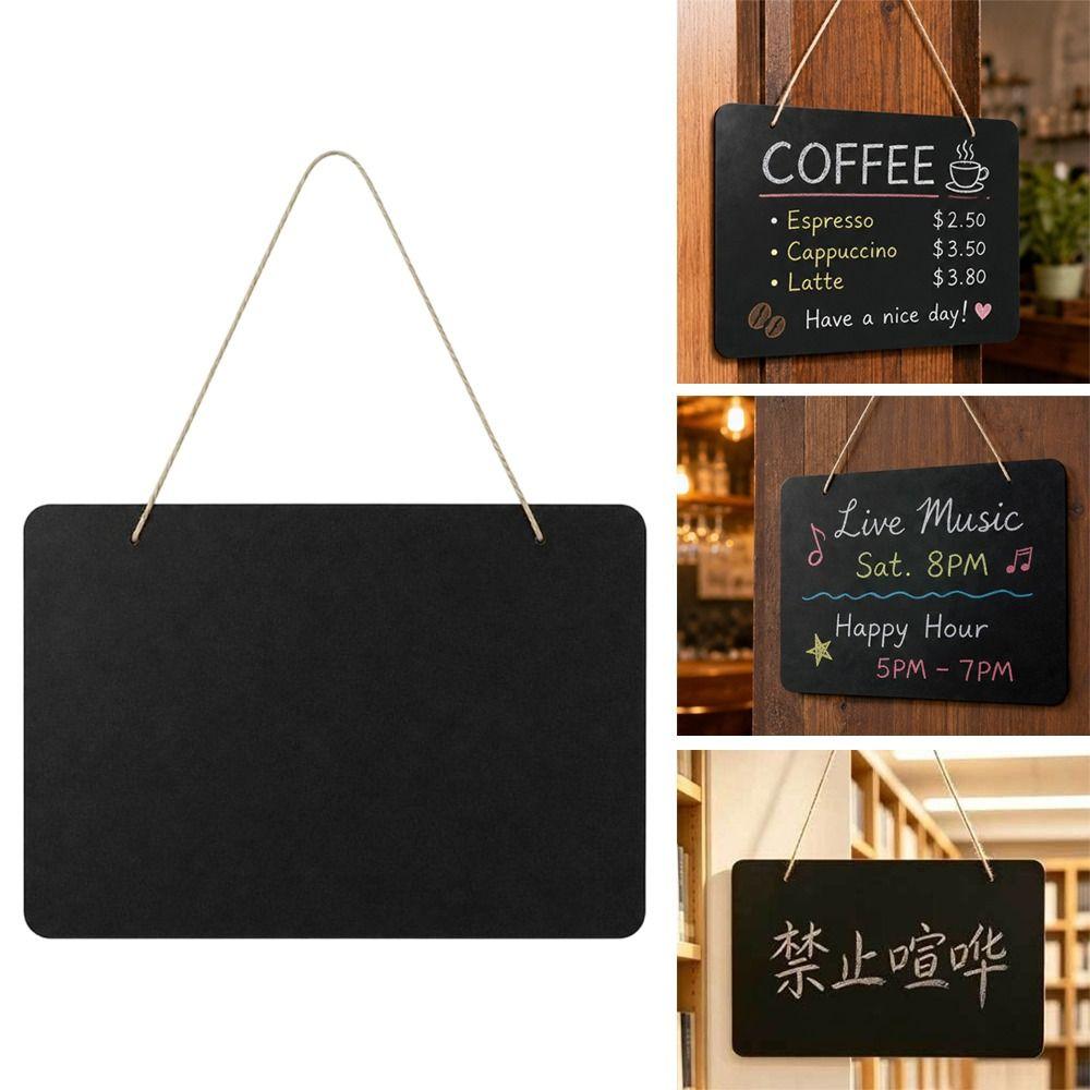 With Rope Wall Blackboard Double Sided Using Hanging Display Plaque Message Board  Home Decor