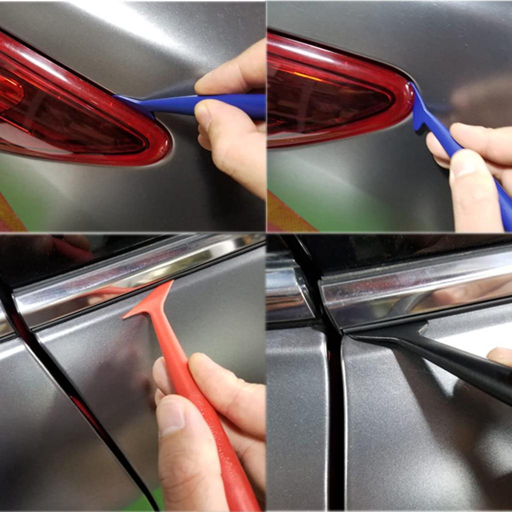 Cluoling Bilfoliering Bilfolie Applikasjon Squeegee Spatel Installasjonssett, Karbonark, Bileksteriør