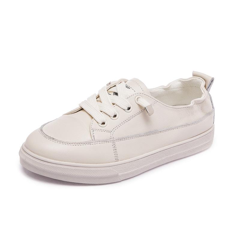 First Layer Cowhide Shoes Women's Shoes 2025 New One-pedal Board Shoes Casual Sports Flat-soled Single Shoes Leather Flat Heel Comfortable