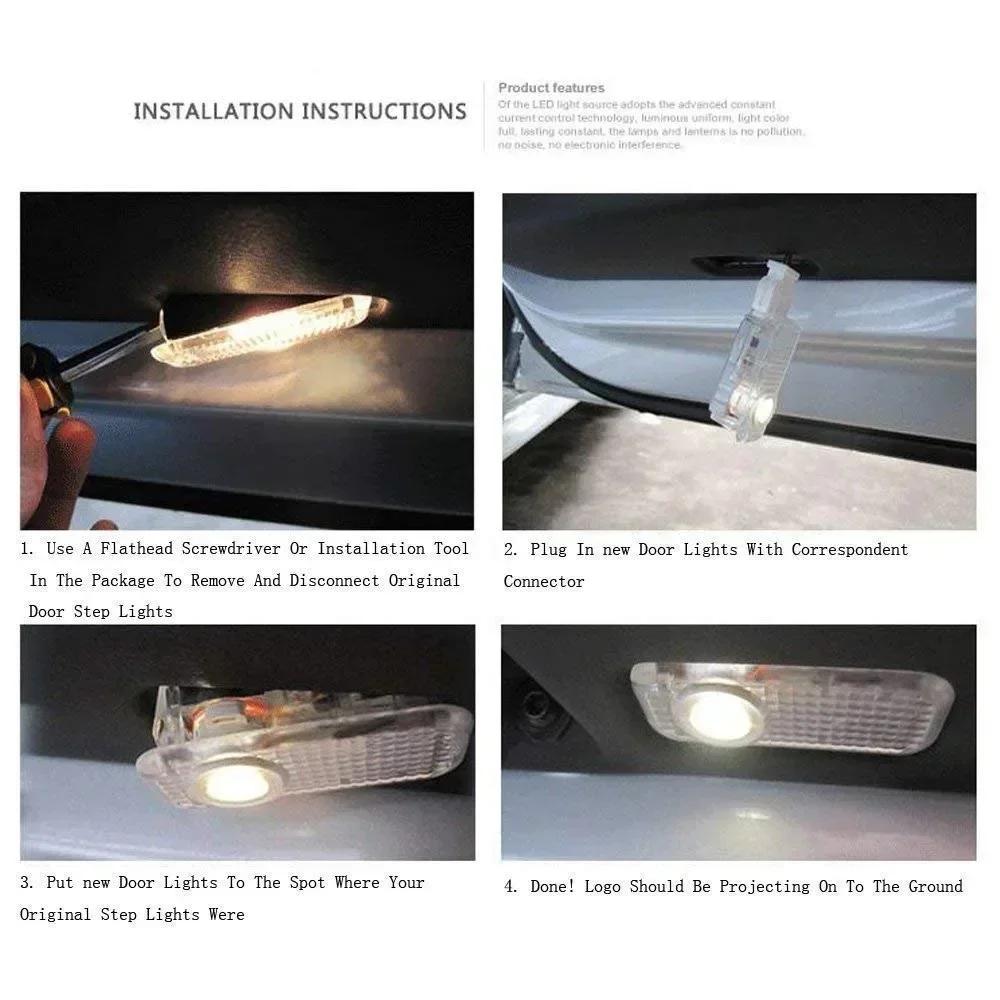 2/4p Led Car Door Welcome Light Projection lamp For AUDI A3 A4 A5 A6 C5 B5 B6 B7 B8 B9 A7 A8 Q7 Q5 Q3 RS TT sline quattro Logo