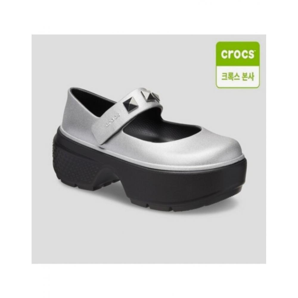 

Crocs Stomp Metallic Mary Jane Silver 210437 040 M5W7/040