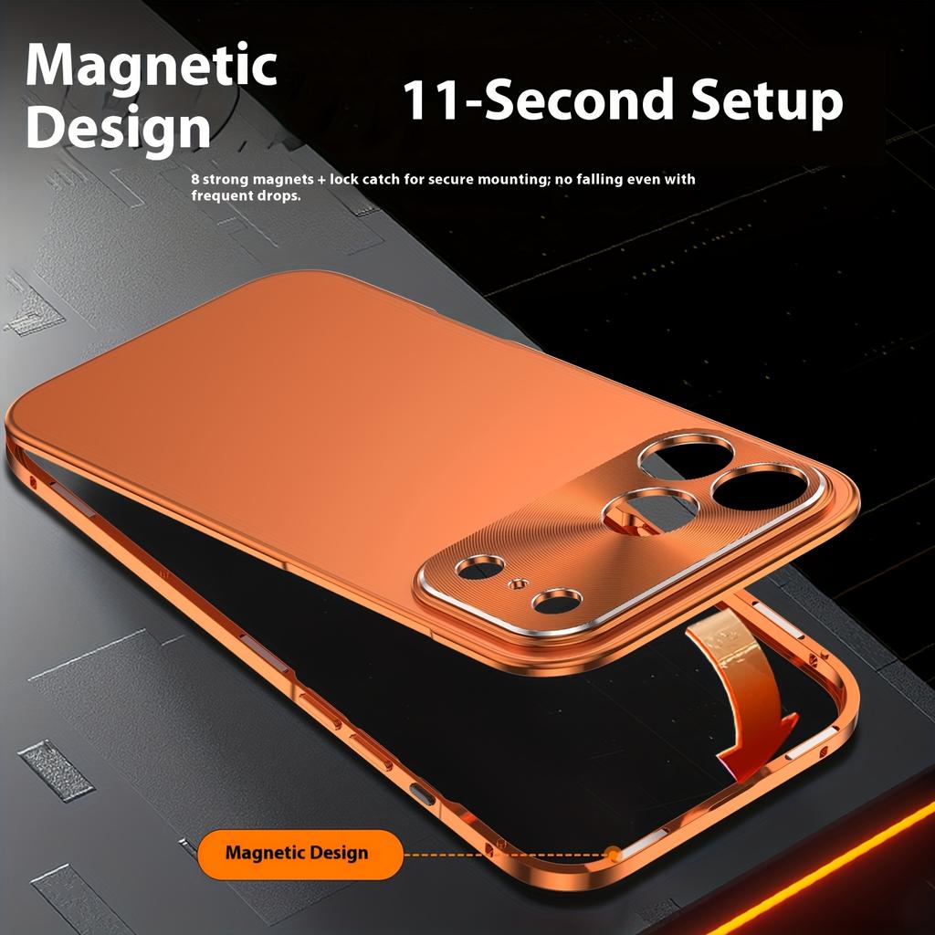 For Iphone 17 Pro Max Phone Case Aviation Aluminum Alloy Frame Threaded Lens Matte Backplate Ultra-thin Anti Drop Back Cover
