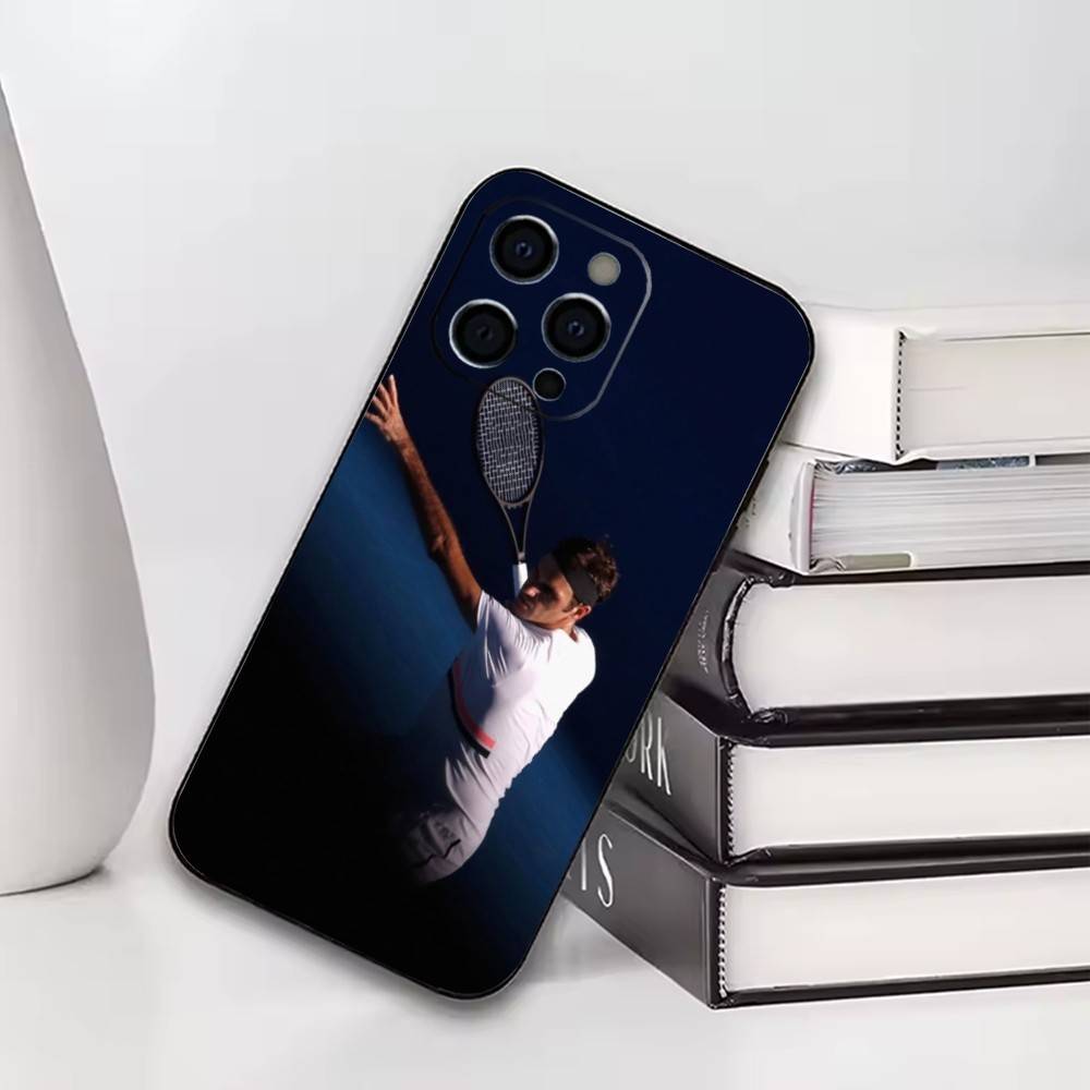 

Roger Federer Phone Case For iPhone17,16,15,14,13,12,11 Plus,Pro Soft Silicone Black Cover iPhone16plus