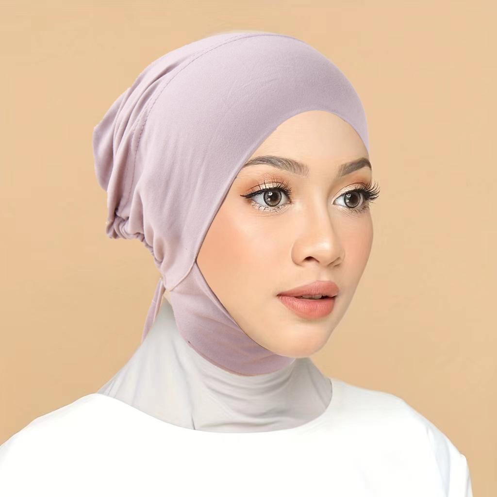 Muslim Inner Cap Hijab For Women Solid Underscarf Hijab Undercap Scarf Turban Hat Islamic Hijabs Ready To Wear Headcover
