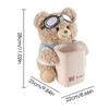 Car Tissue Box Holder Plush Animal Trash Bin 2-in-1 Leakproof Plush Bear Tissue Holder and Trash Can for Vehicle Home Travel