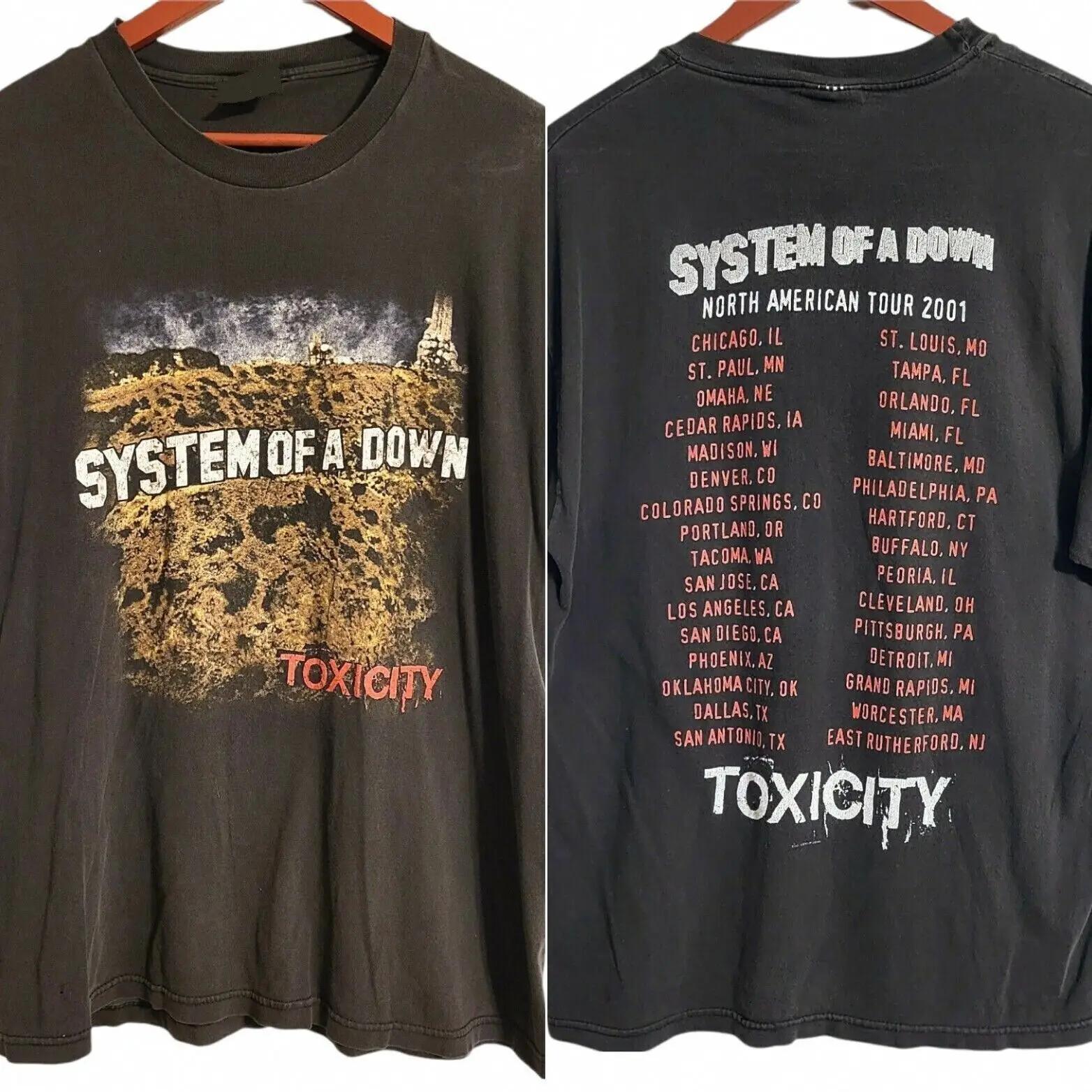 

Vtg System Of A Down Toxicity Tour Print Short Sleeve T-Shirt Unisex S-3Xl Women Men Print T Shirt New Tee Tshirt Womens Tops S