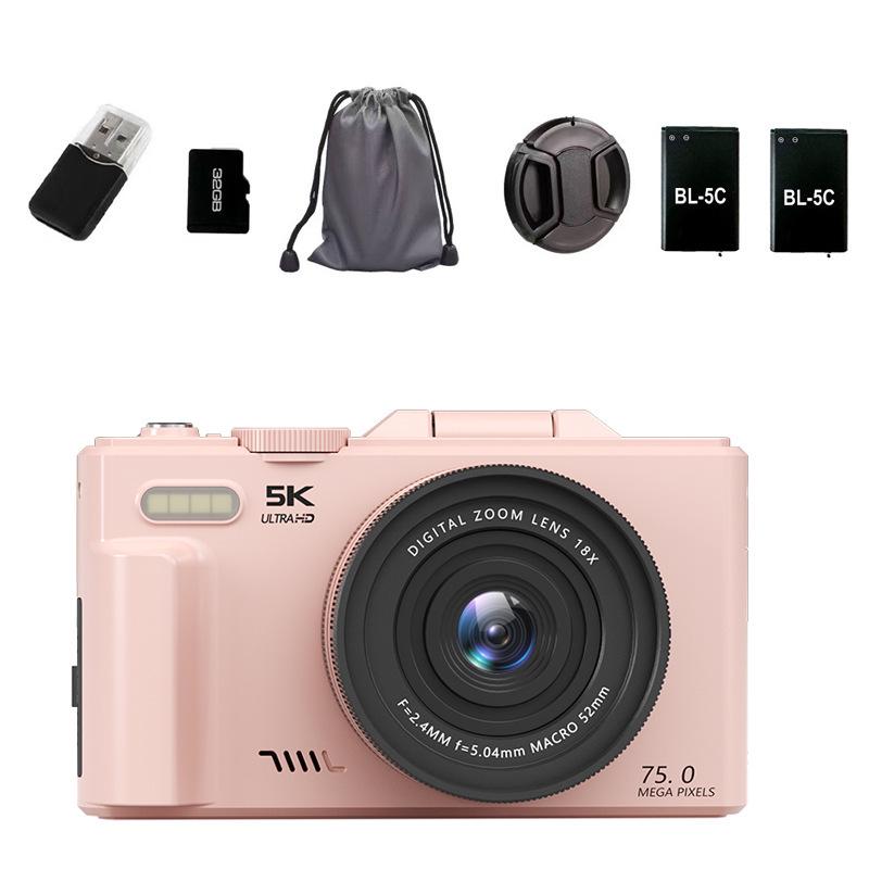 3-Inch Flip Screen WIFI 75MP 5K HD Beauty Digital Camera with CCD