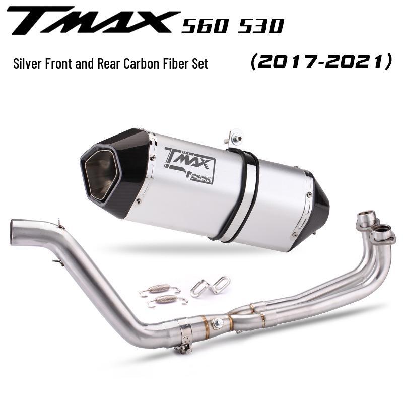 Applicable TMAX-530/560 Stainless Steel Exhaust with Carbon Head & Tail Sections