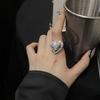 Planet Saturn Full Of Diamonds Love Open Ring Dark Retro Personality Square Full Of Diamonds Zircon Niche Ring Woman